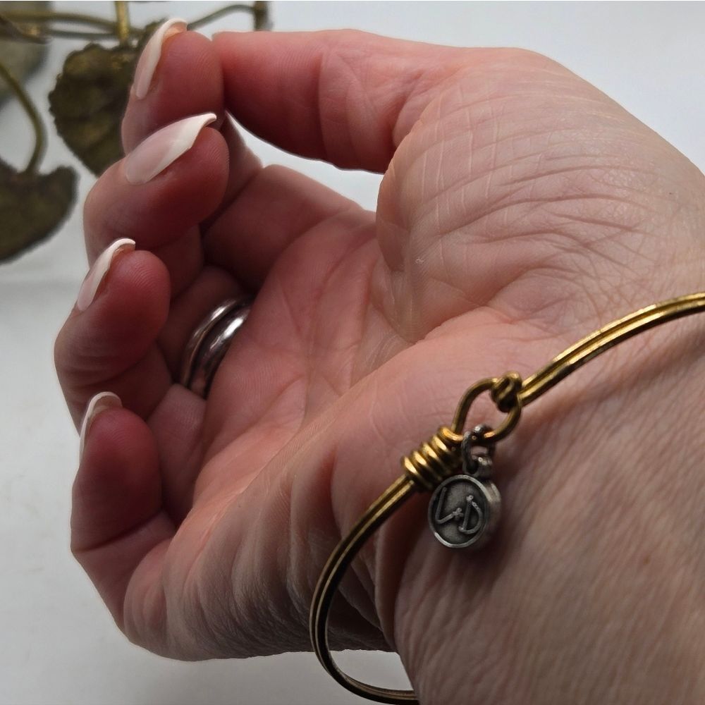 "5/$25" Luca + Danni Crystal Cross "Embrace The Journey" Charm Bangle Bracelet - Picture 8 of 9